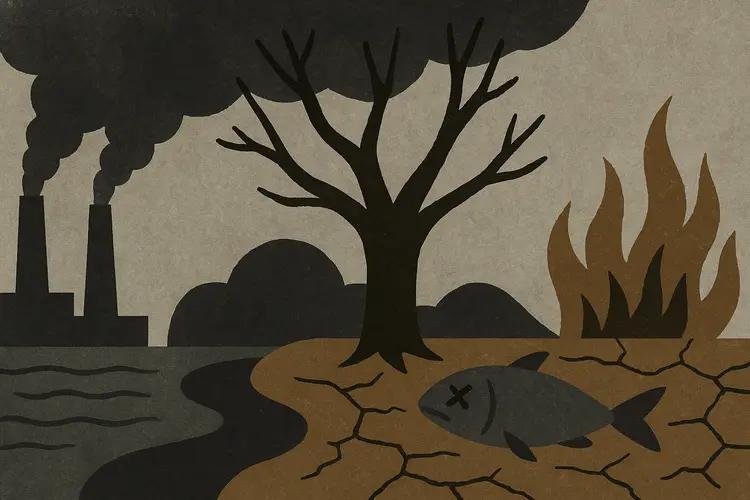 Illustration abstraite d'un désastre écologique en mer Noire