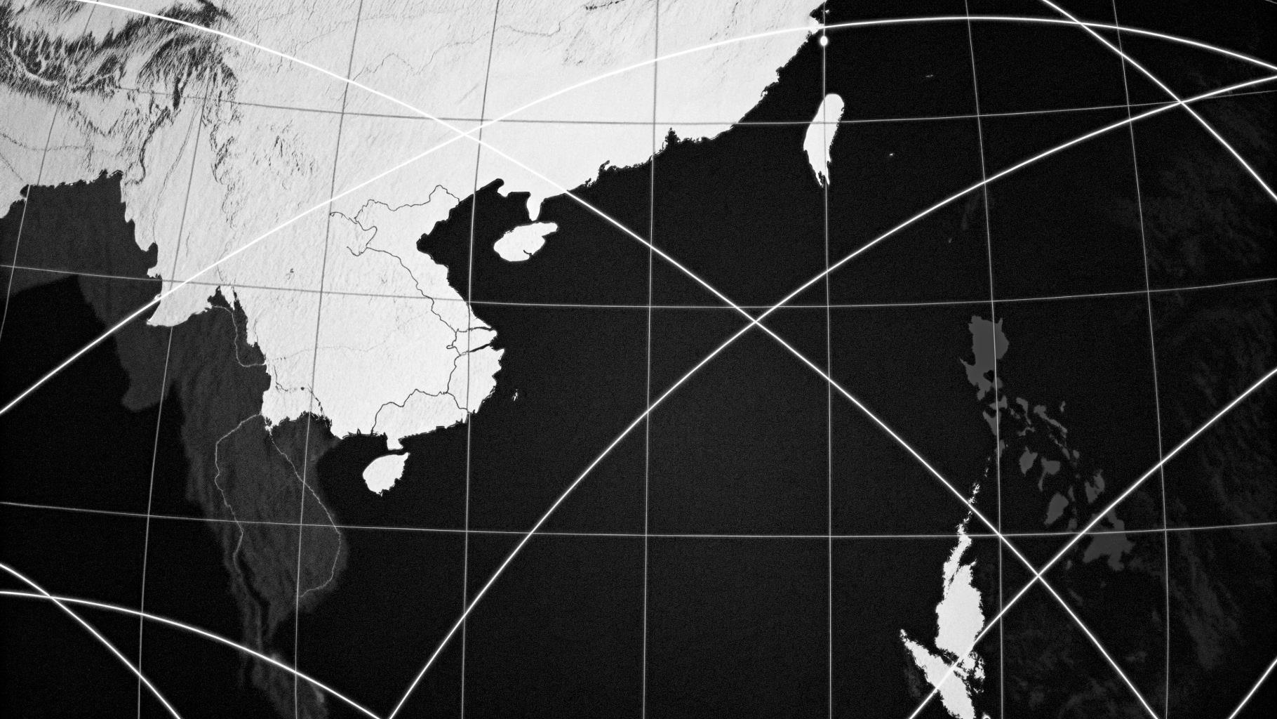 Carte abstraite symbolisant les tensions géopolitiques entre la Chine et Taïwan
