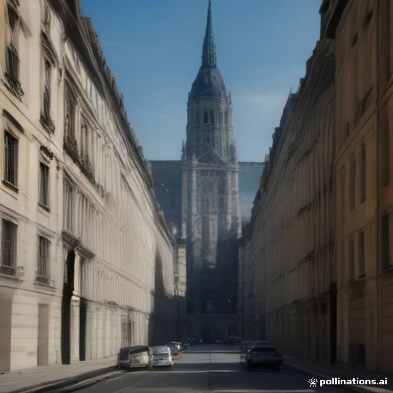 Illustration abstraite de l’Élysée et d’une rue française après une mobilisation, dans une atmosphère sobre et tendue.